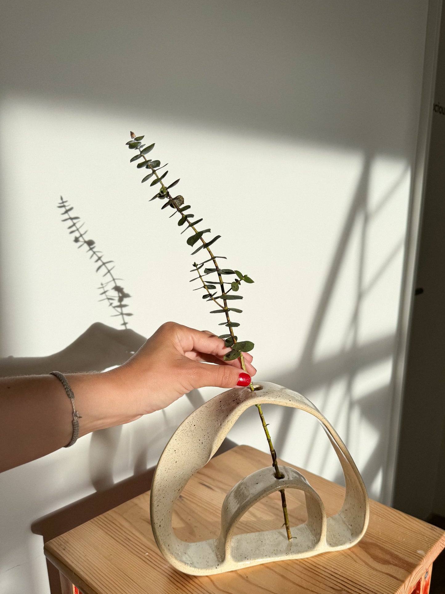 Saleta oval ceramic vase handmade stoneware