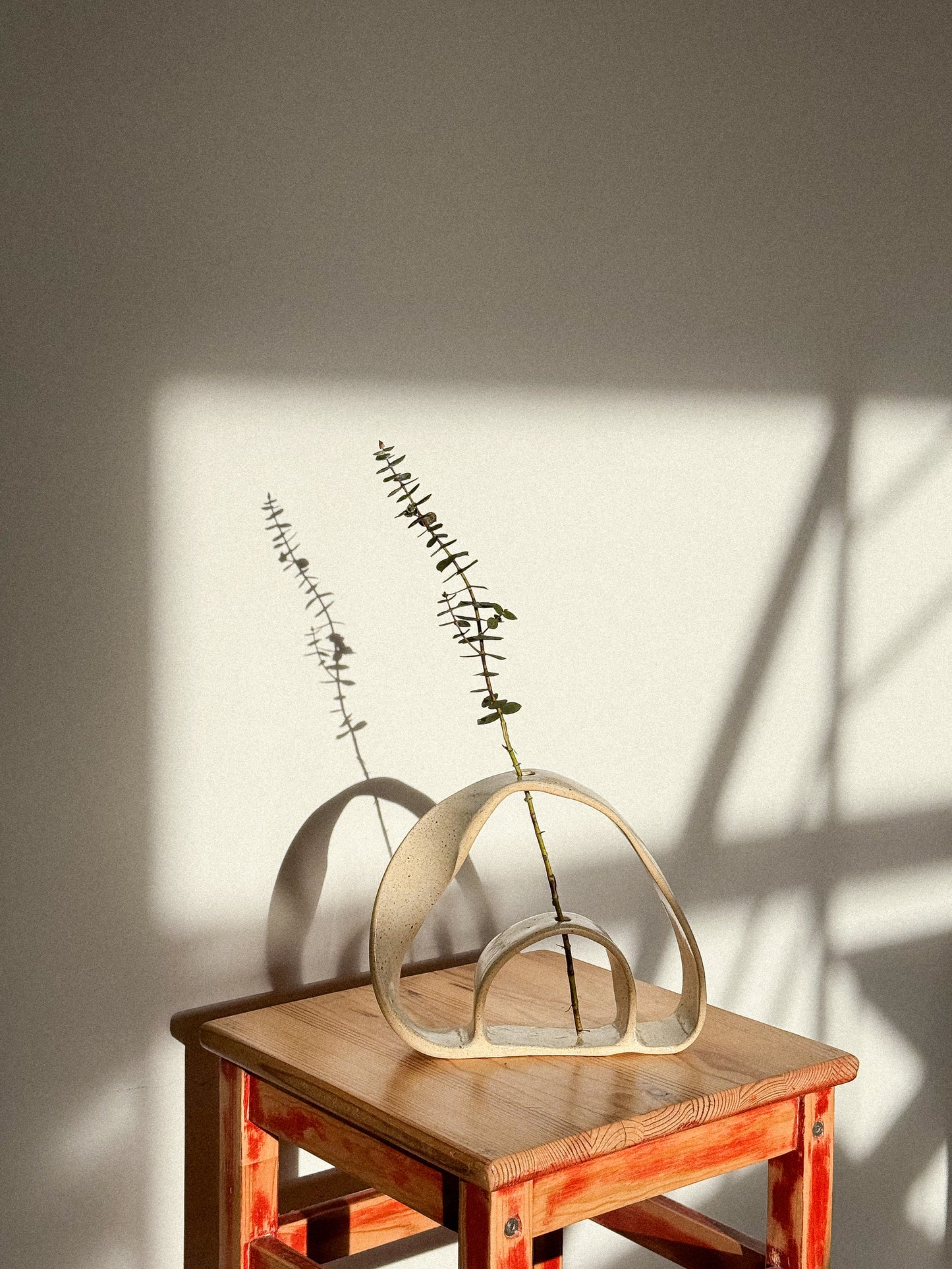 Oval ceramic vase stoneware