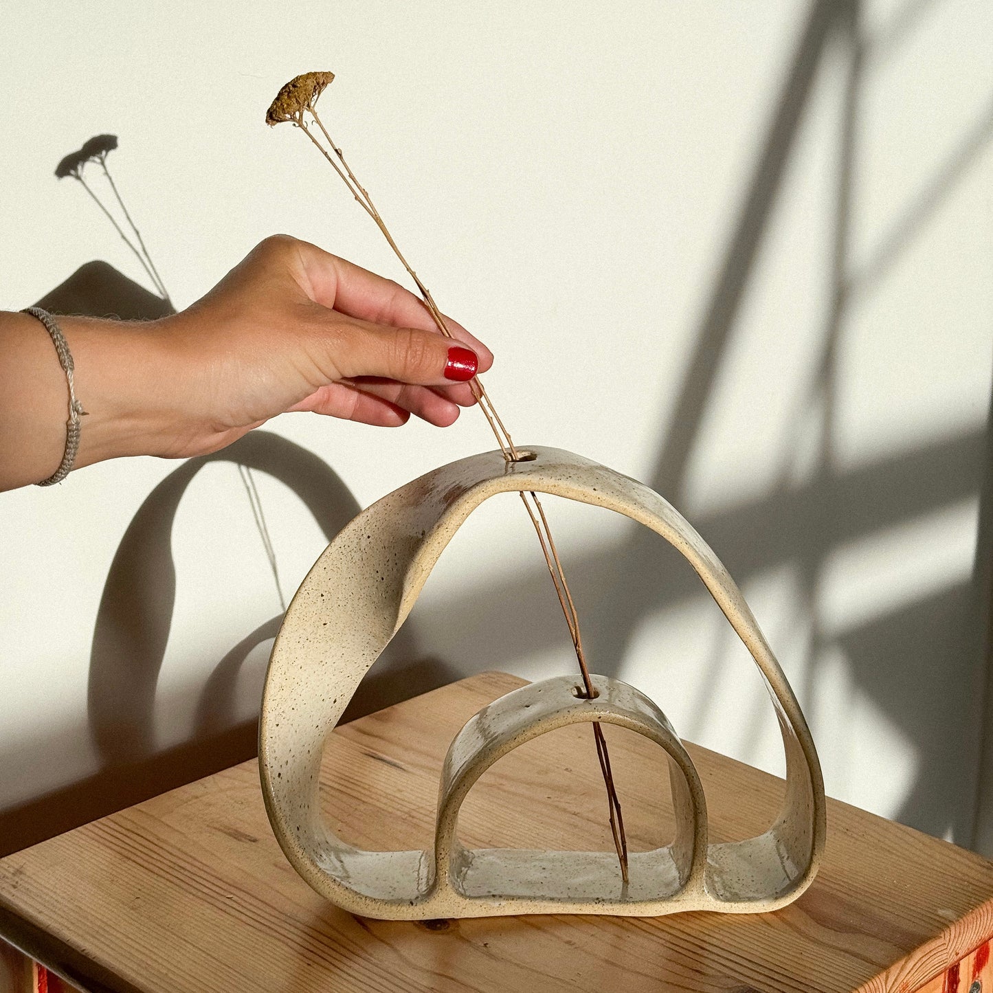 Saleta oval ceramic vase handmade